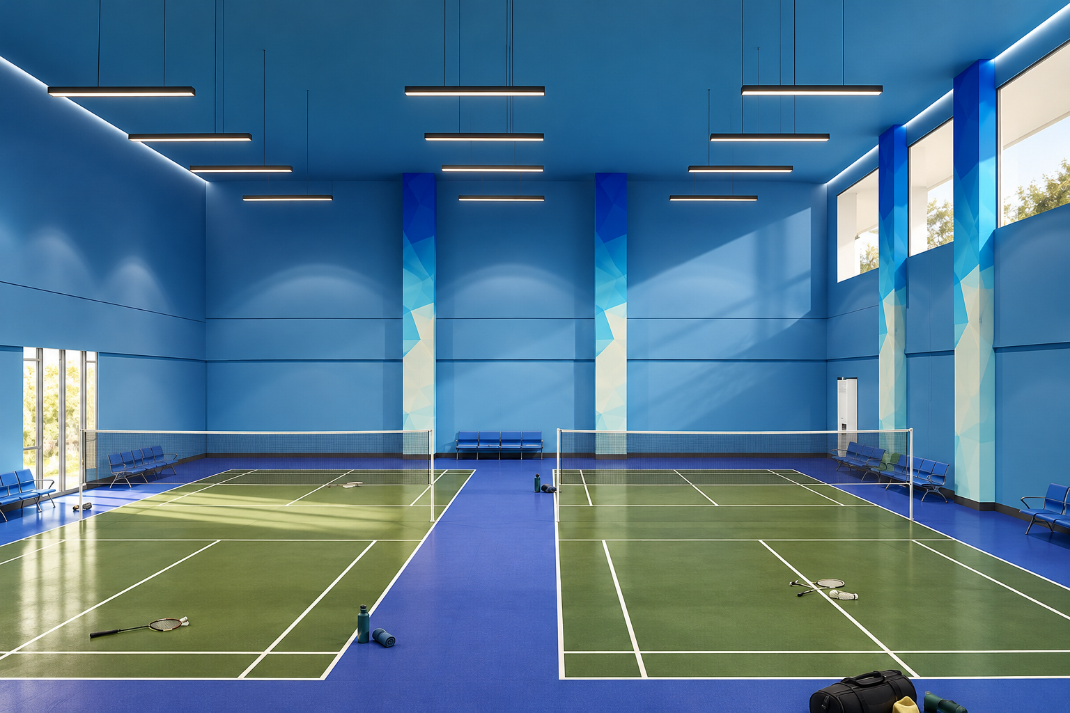 Official artist impression of badminton courts at The Arena