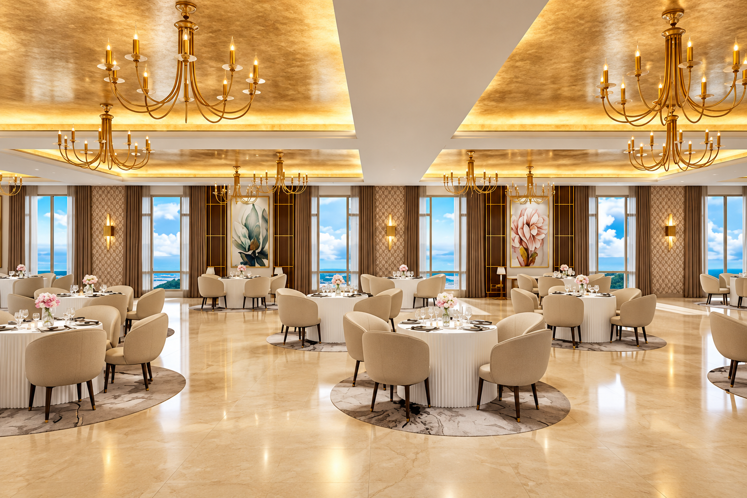 Official artist impression of the banquet hall at The Arena