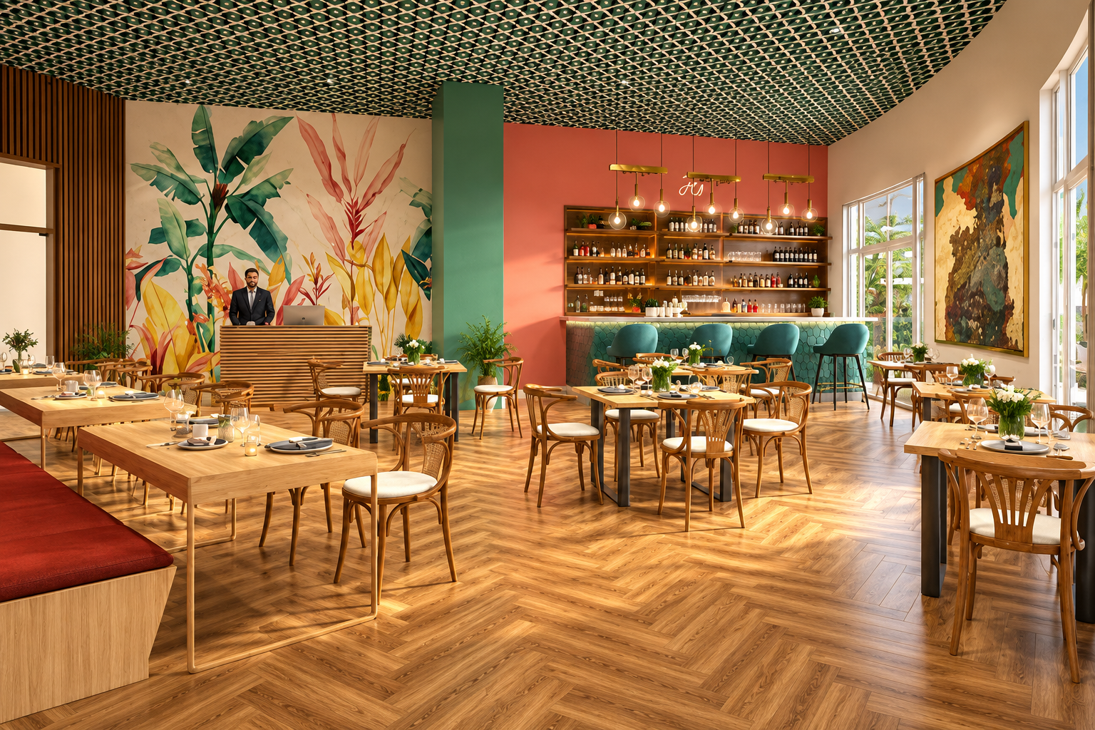 Official artist impression of the cafe lounge at The Arena