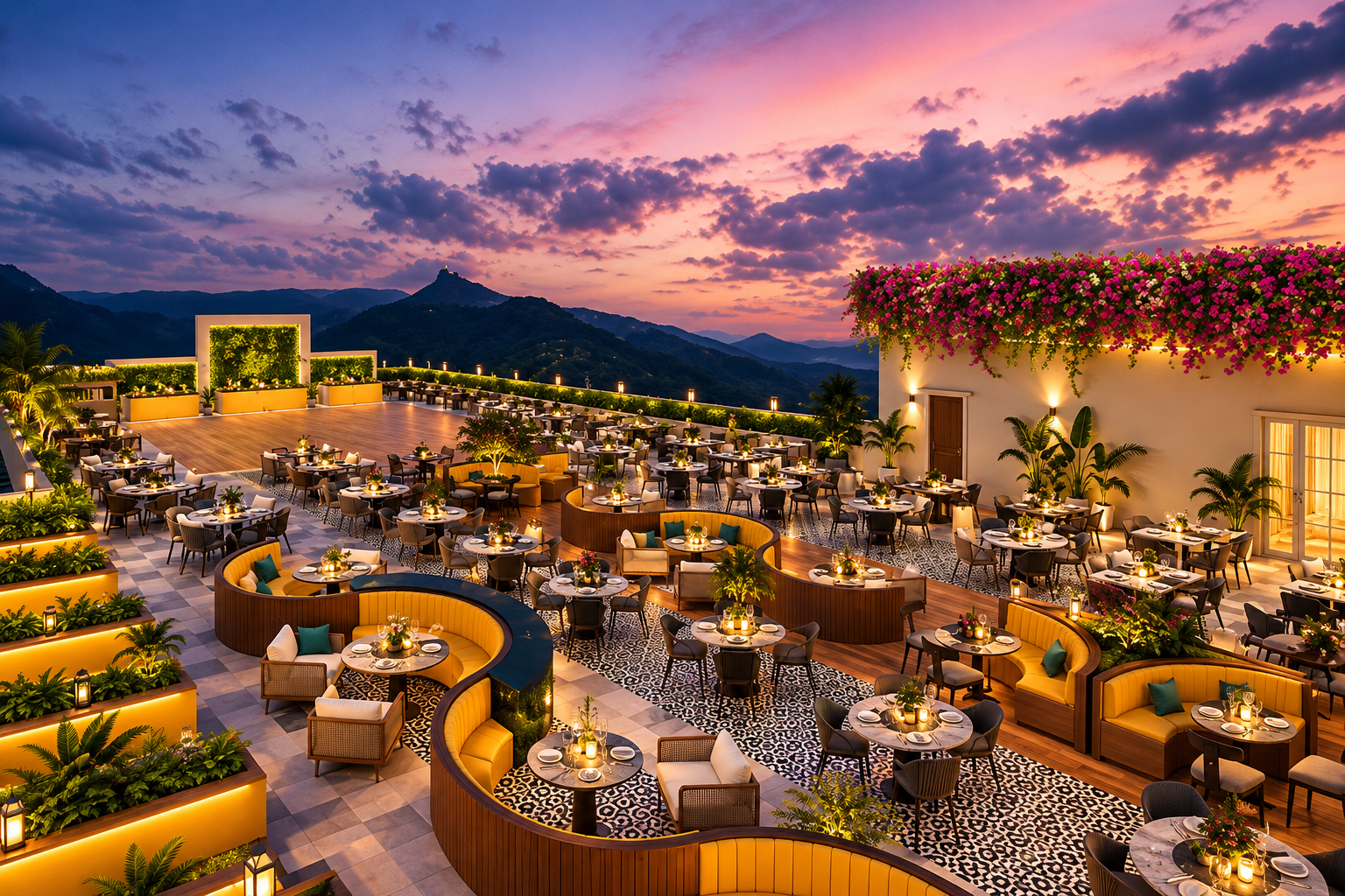 Official artist impression of the open air restaurant at The Arena