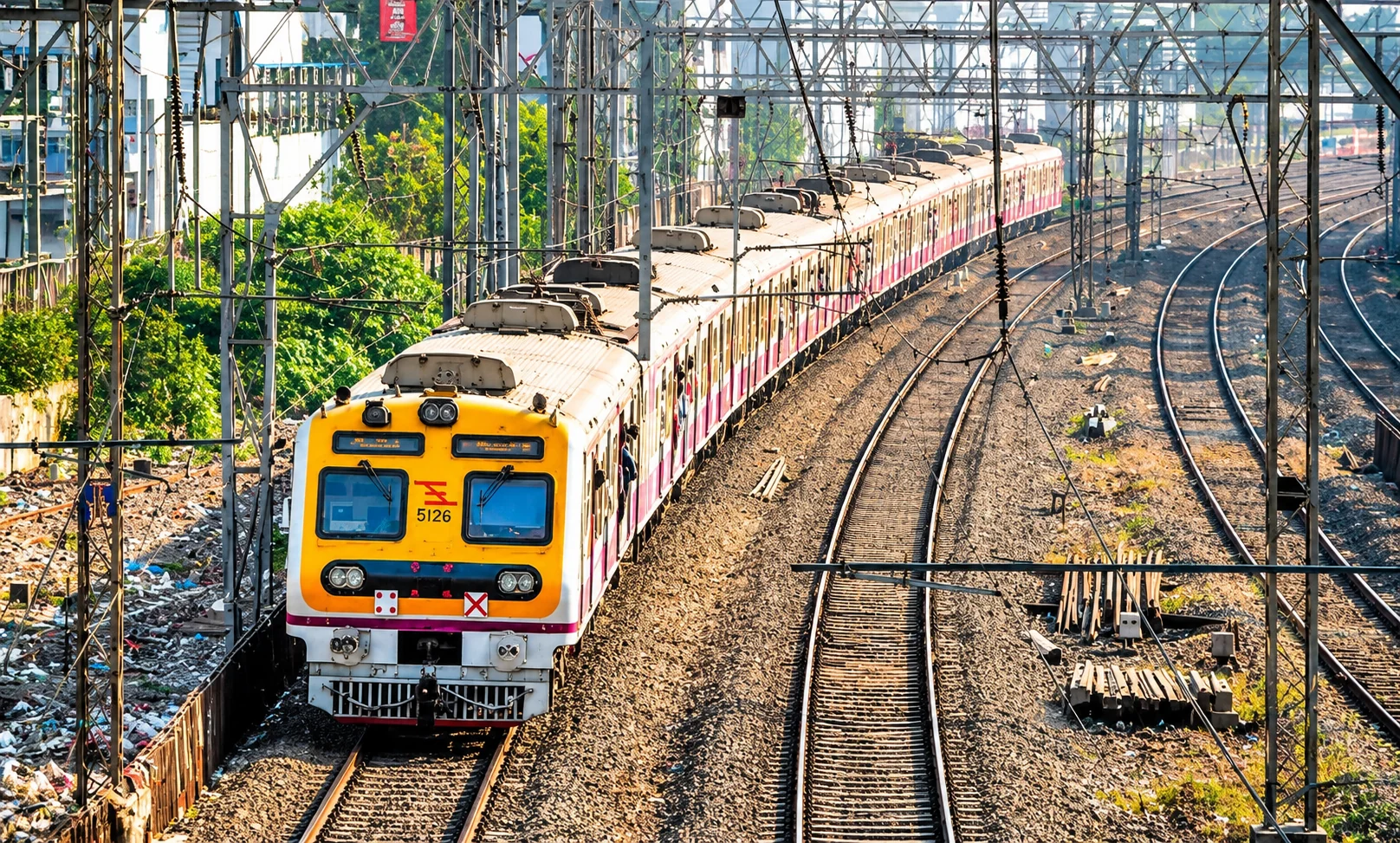 Suburban railway representing the Panvel Karjat rail corridor