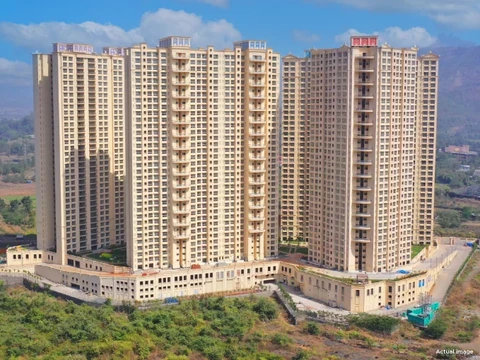 Aerial view of existing Fortune City township buildings